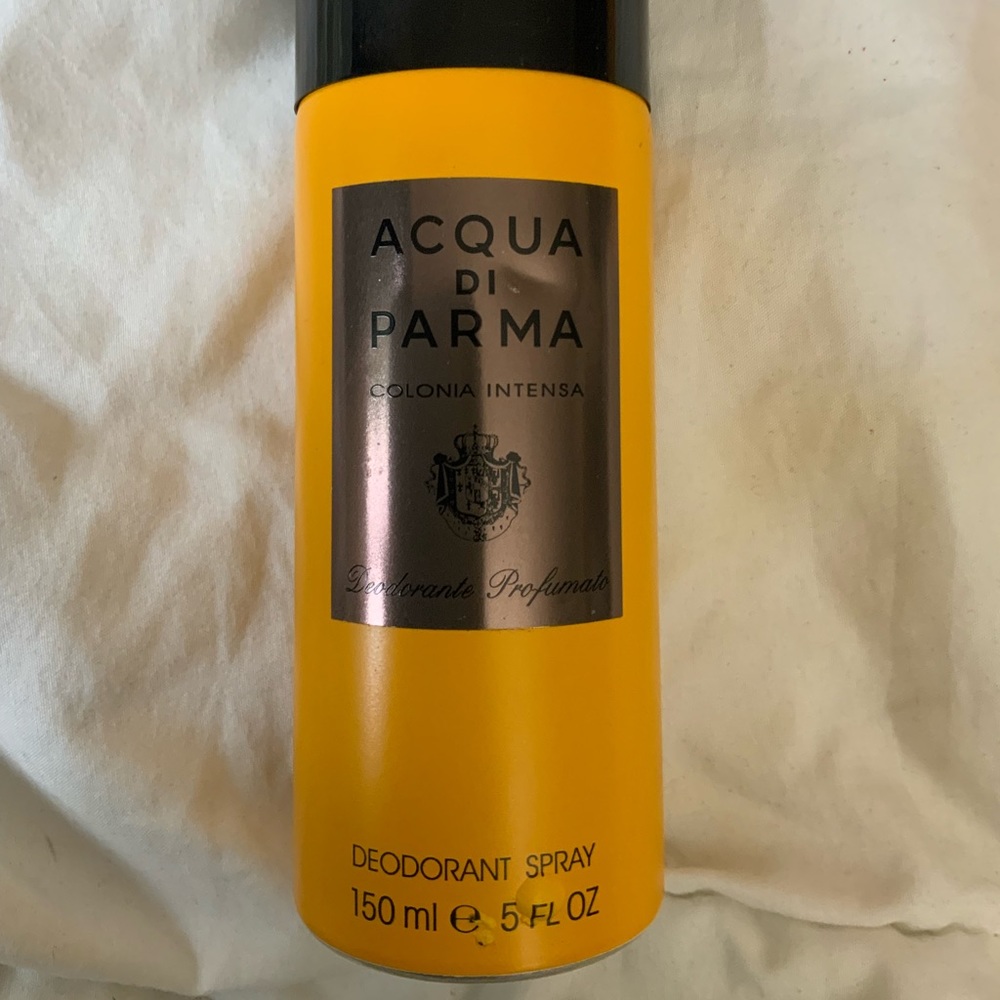 Acqua di Parma, half full.